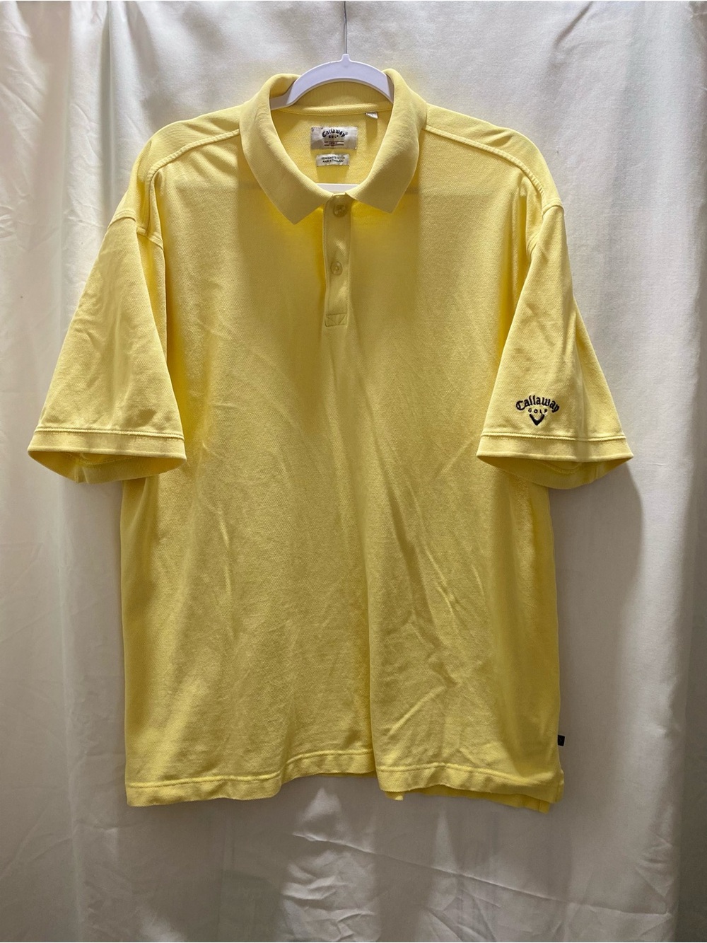 Callaway Golf Sport Men's XL Yellow Polo Short Sleeve Solid Embroidered Logo